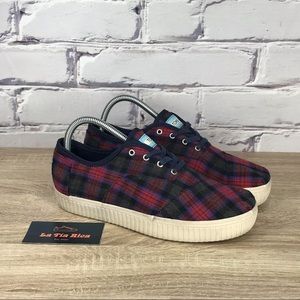 Toms Plaid Lace Up Platform Sneakers
